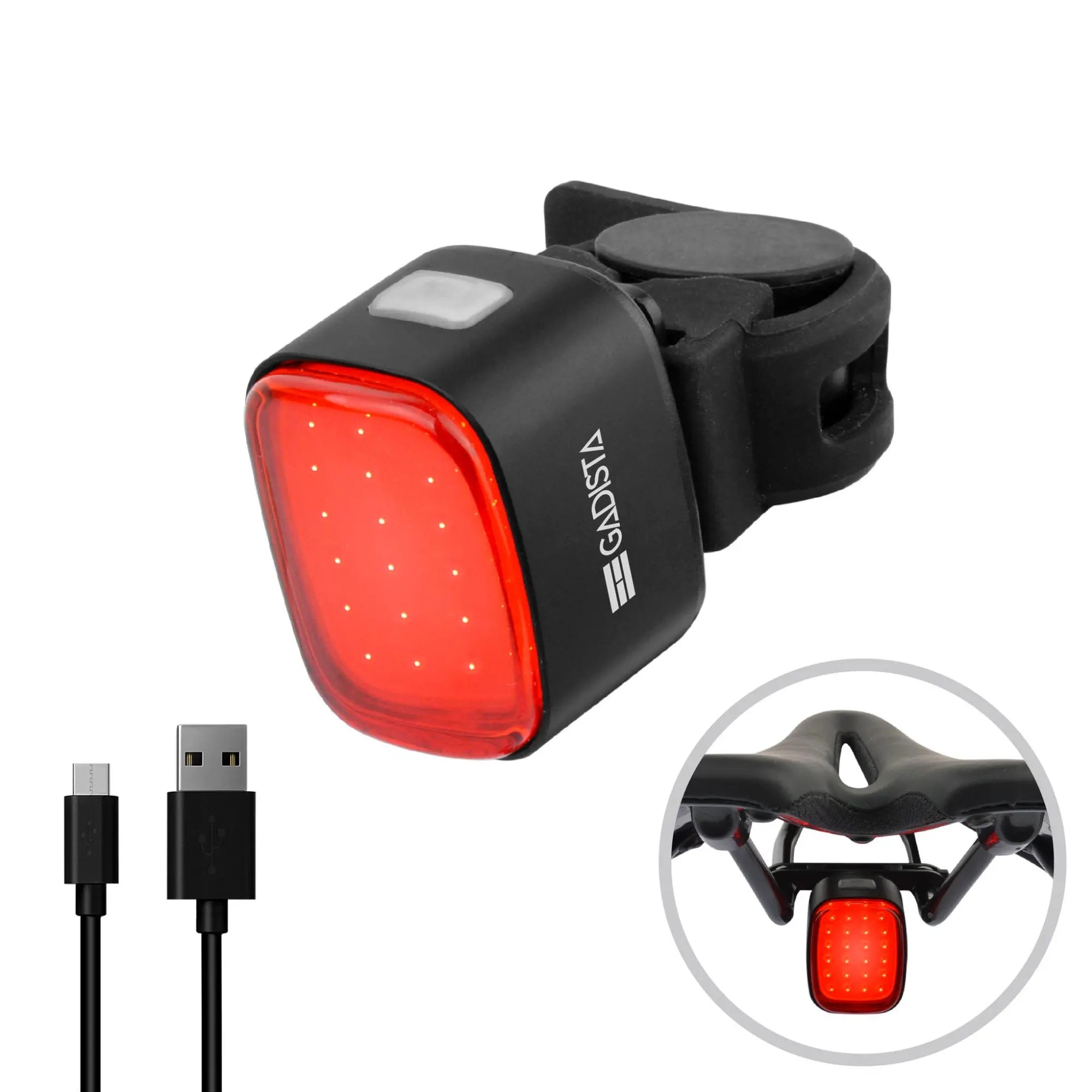 Lumiere velo arriere puissante Rechargeable 50 lumens 10h d autonomie gadista