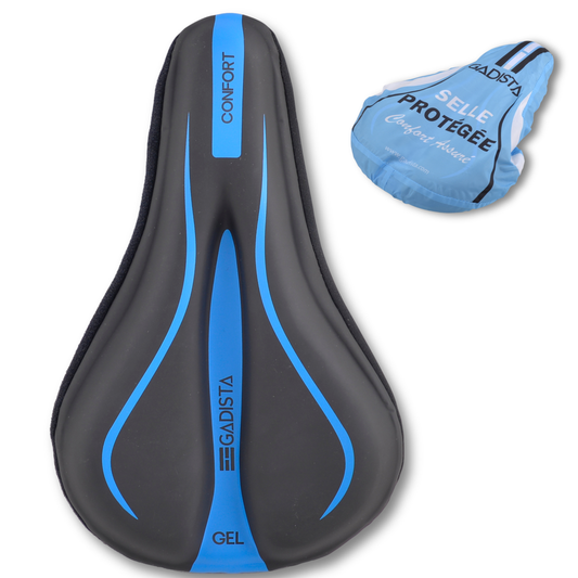 Housse de Selle de Vélo en Gel, Couvre Selle Velo Ultra Confortable pour VTT, Vélo de Route, E-Bike, et Vélo Spinning - Hommes et Femmes