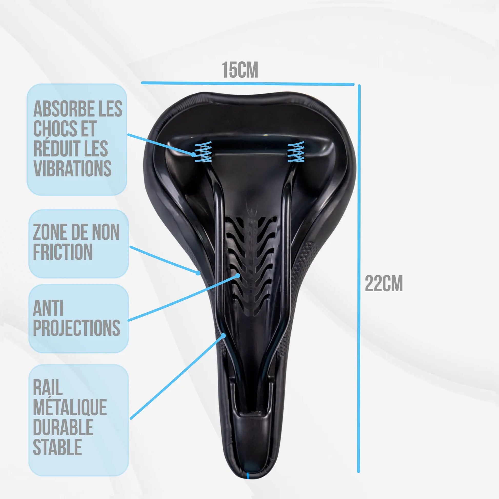 Selle de velo UPPSALA ultra confortable fait mains en ITALIE avec technologie brevetée 3ZONES, usage VTT VTTAE GRAVEL GADISTA