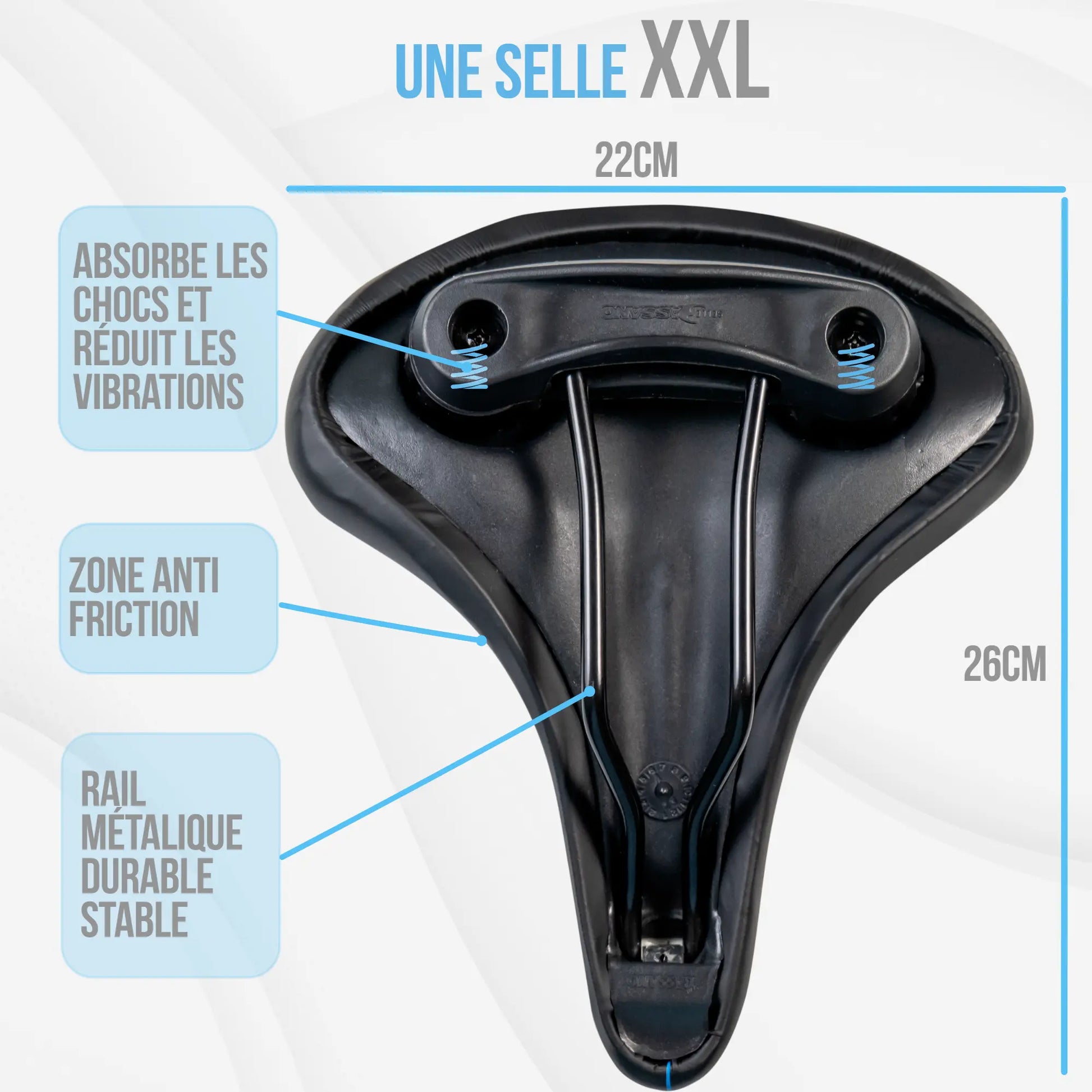 Selle velo ASTRID XXL ultra confortable, selle extra large fait mains en ITALIE avec technologie brevetée 3ZONE, selle idéale ville, velo appartement ou VAE GADISTA