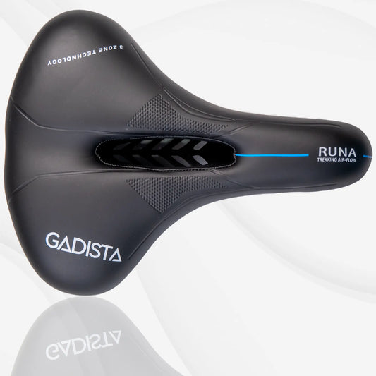 Selle velo RUNA ultra confortable fait mains en ITALIE avec technologie brevetée 3ZONES, usage VTT, ville ou  Randonnée. GADISTA