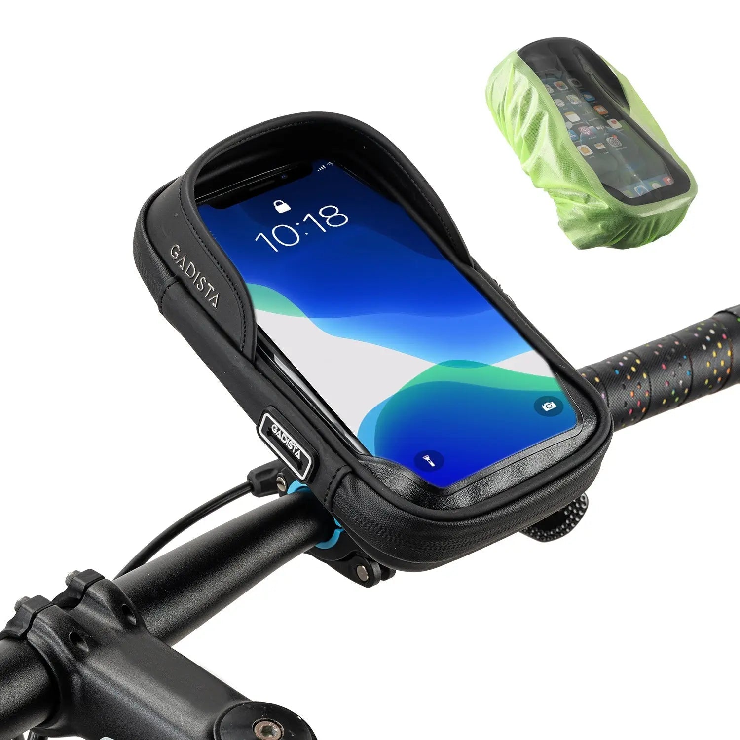 NOUVEAU : Support Telephone Velo/Moto/Trottinette. Support Telephone Moto étanche avec Housse de Pluie Transparente et Une Fixation innovante. Accessoire Velo Indispensable, Sacoche Velo GADISTA